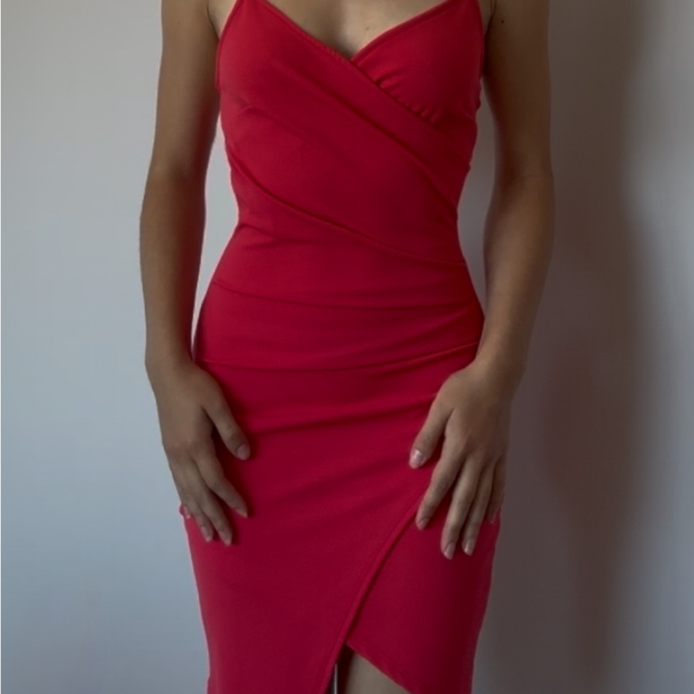 Joe & Elle Asymmetrical Red Mini Dress
